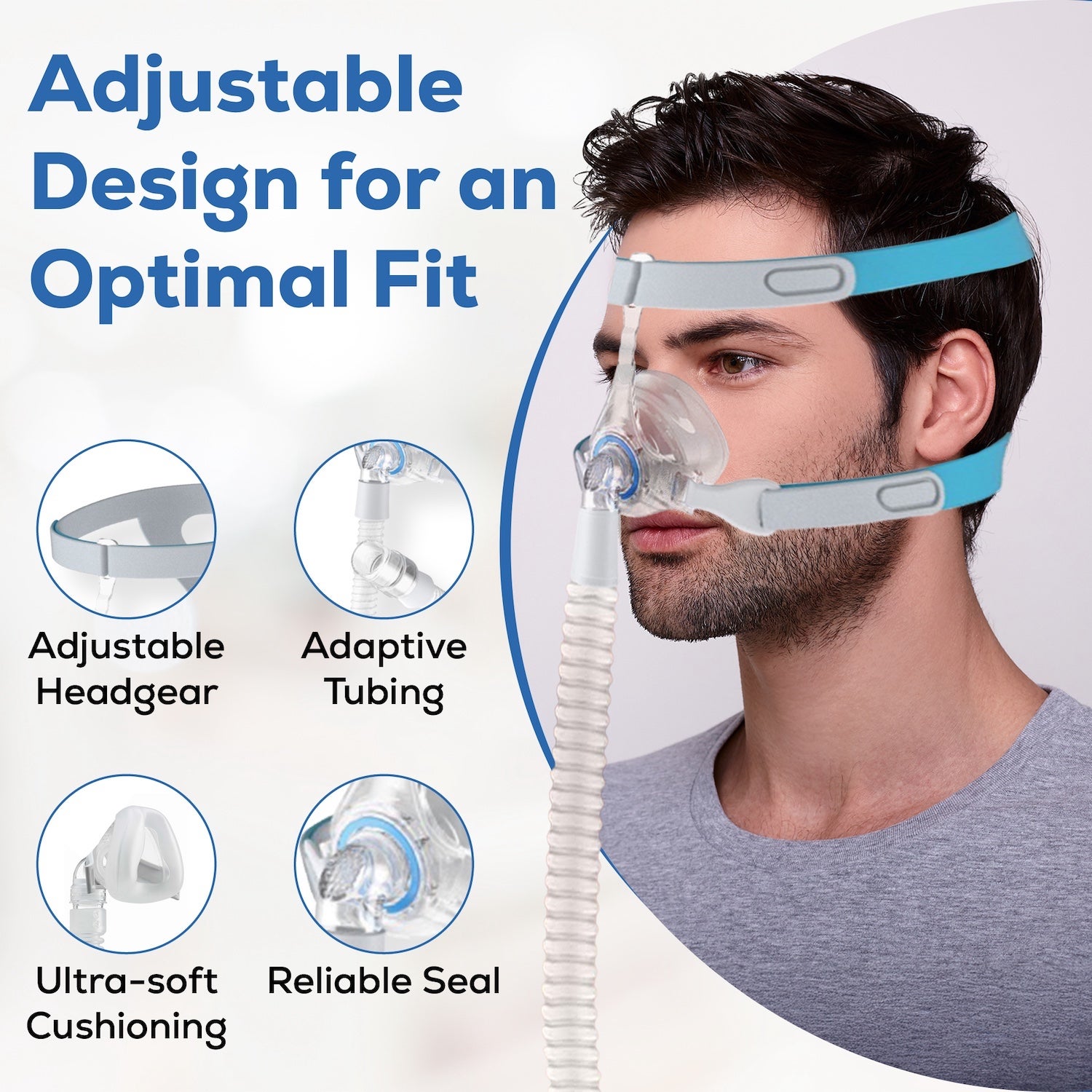 BeC MNR Nasal CPAP Mask – Ultra Soft Universal Fit ResMed Compatible ...