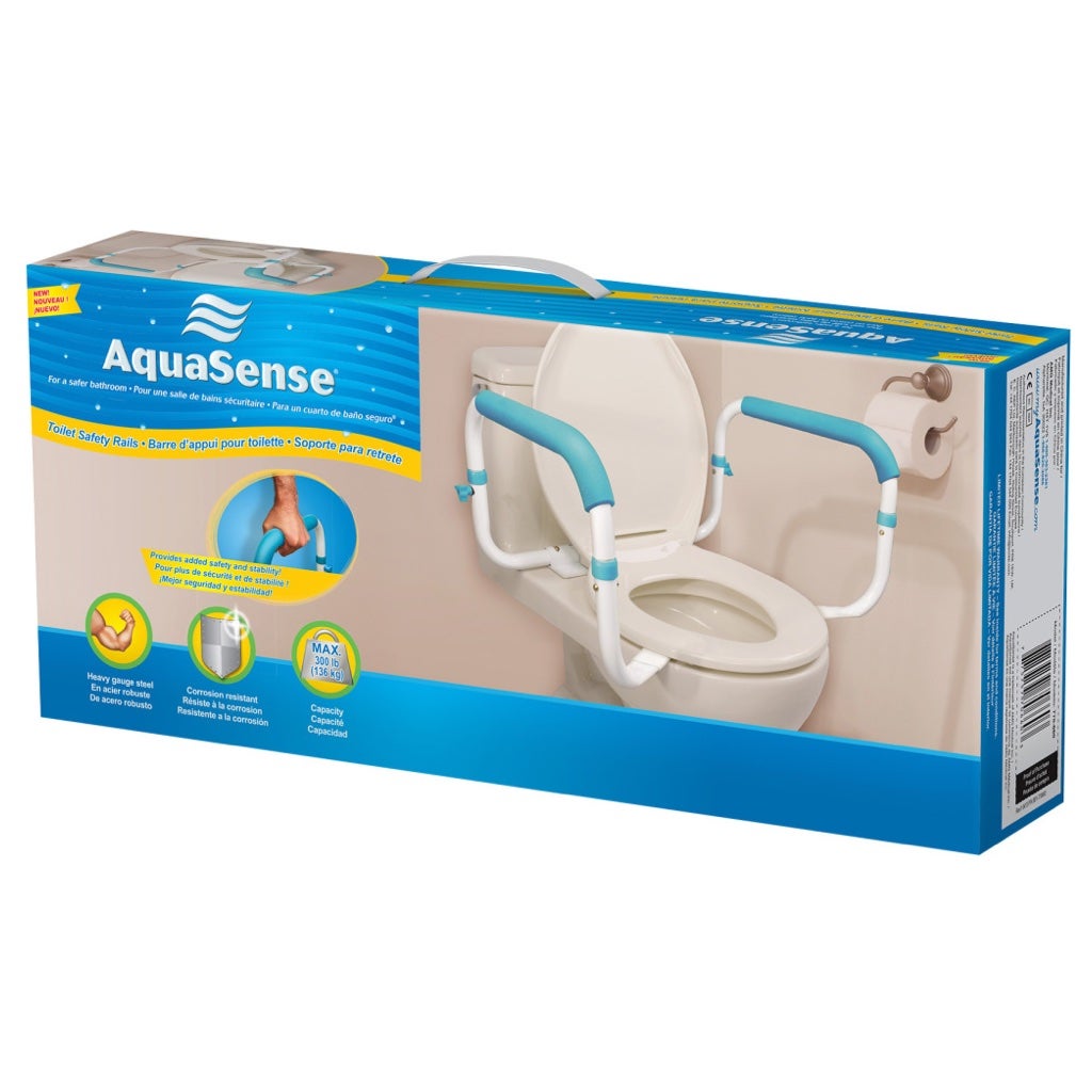 AquaSense Toilet Safety Rails – Adjustable, Padded Support for Toilets ...